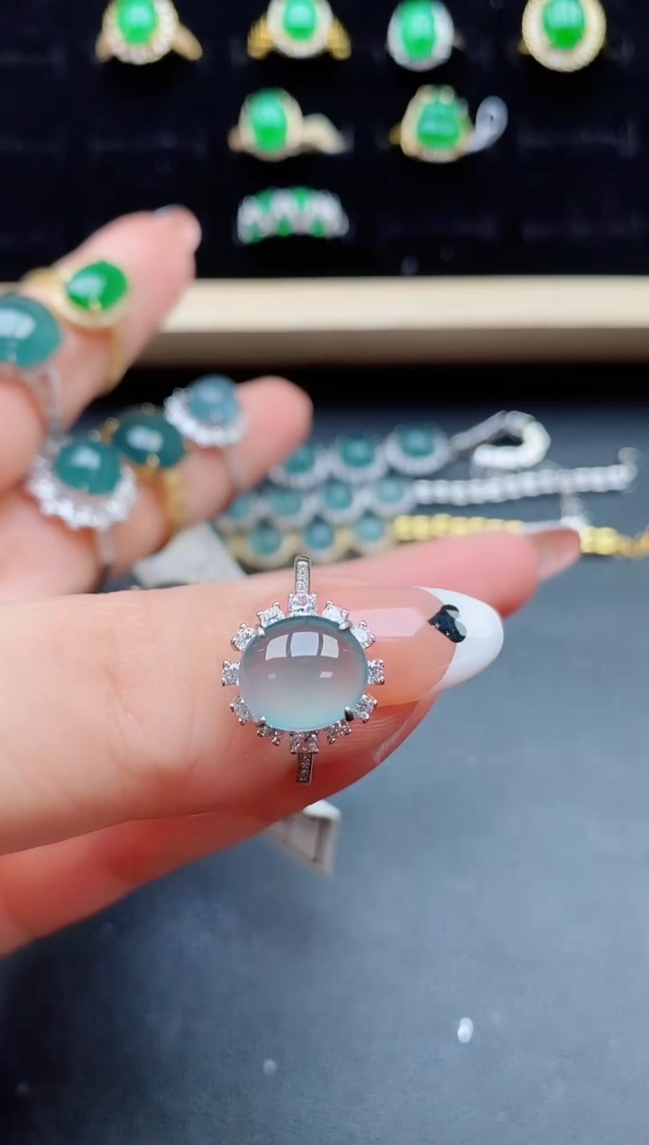 【闪购商品】翡翠戒指银S925镶嵌321312