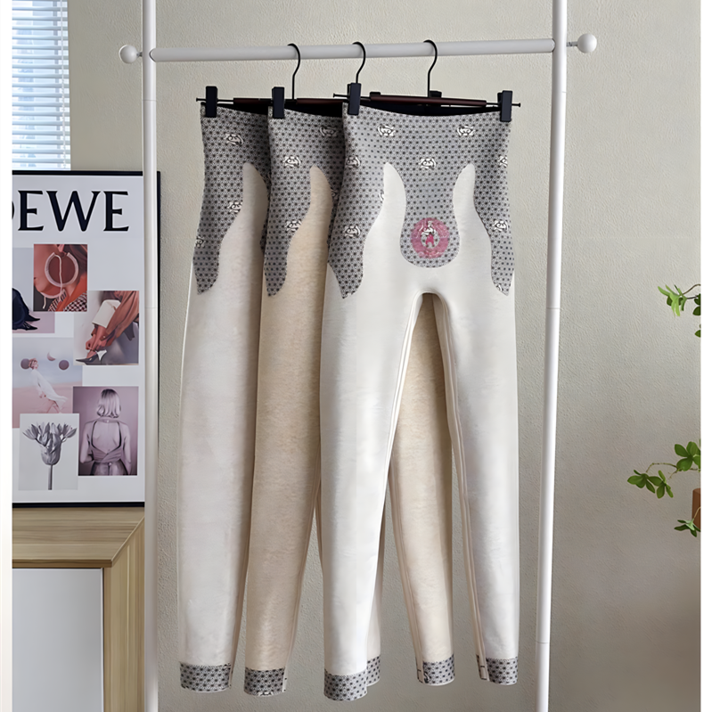 【羊绒蚕丝葫芦腰】冬季加绒加厚速暖时尚高腰外穿鲨鱼裤