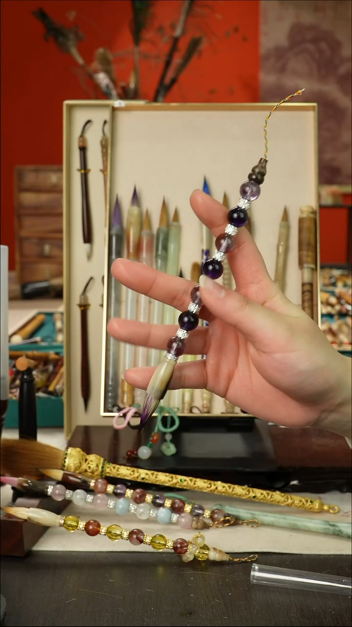 477号闪孤品高货毛笔链接 清水试笔 蘸墨不退