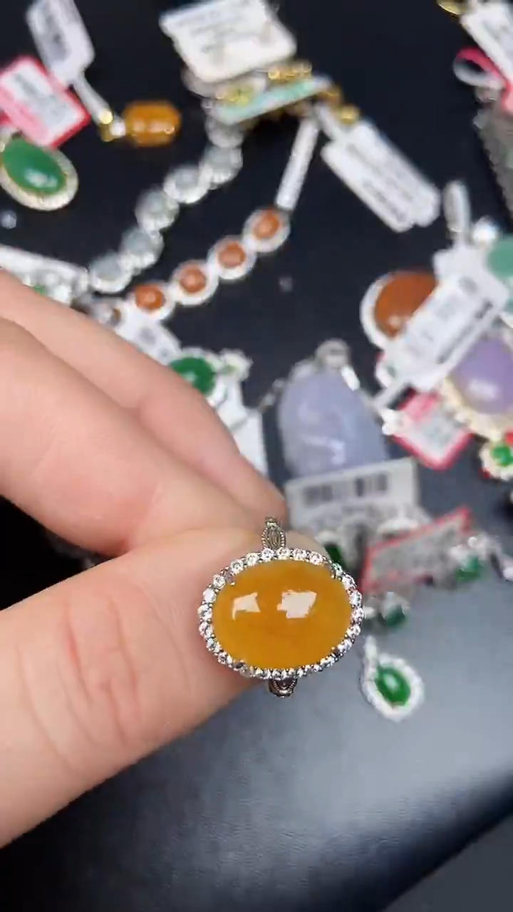 银S925镶嵌戒指翡翠2490