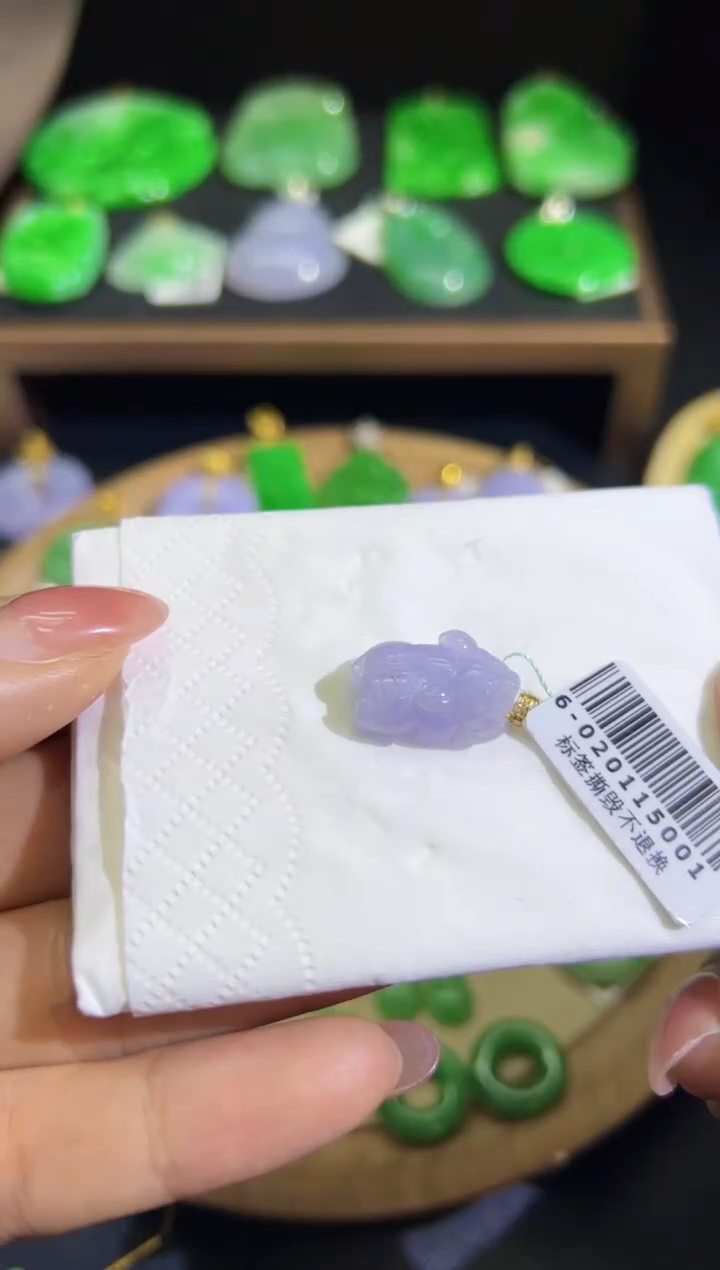 【闪购商品】翡翠颈饰18K金镶嵌Q缅料A货翡翠/支持复检/一件