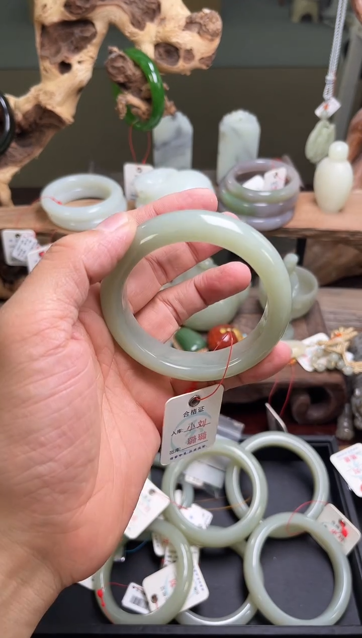 和田玉未镶嵌手镯且末蓝调手镯58+圈31319