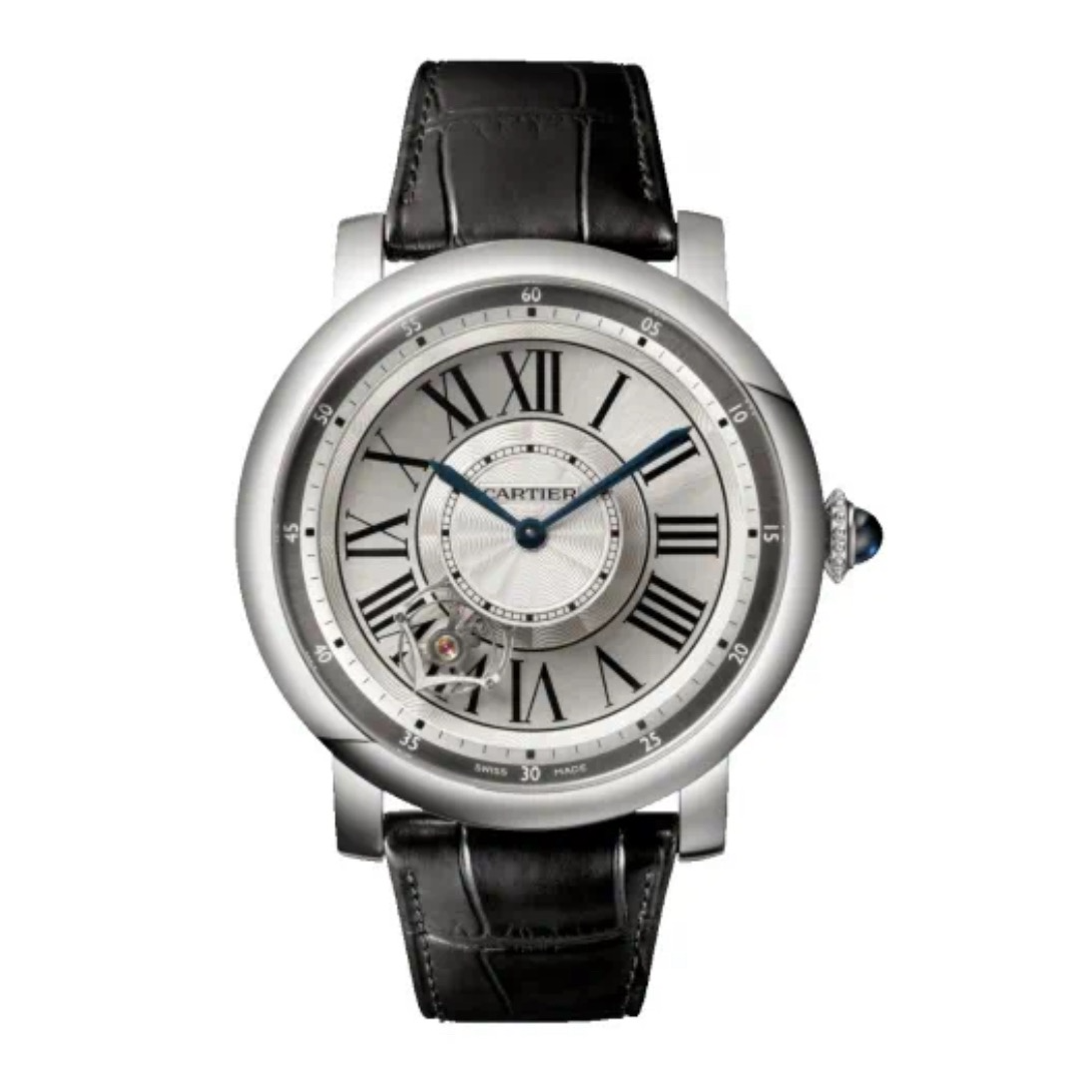 95新 Cartier/卡地亚 ROTOND悬浮陀飞轮/W1556204/18k白金/表径47