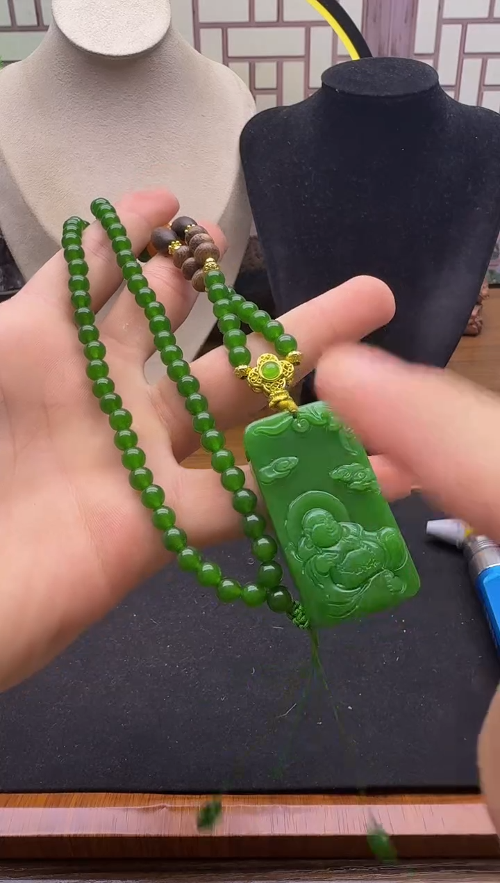 颈饰14K金镶嵌和田玉L31     