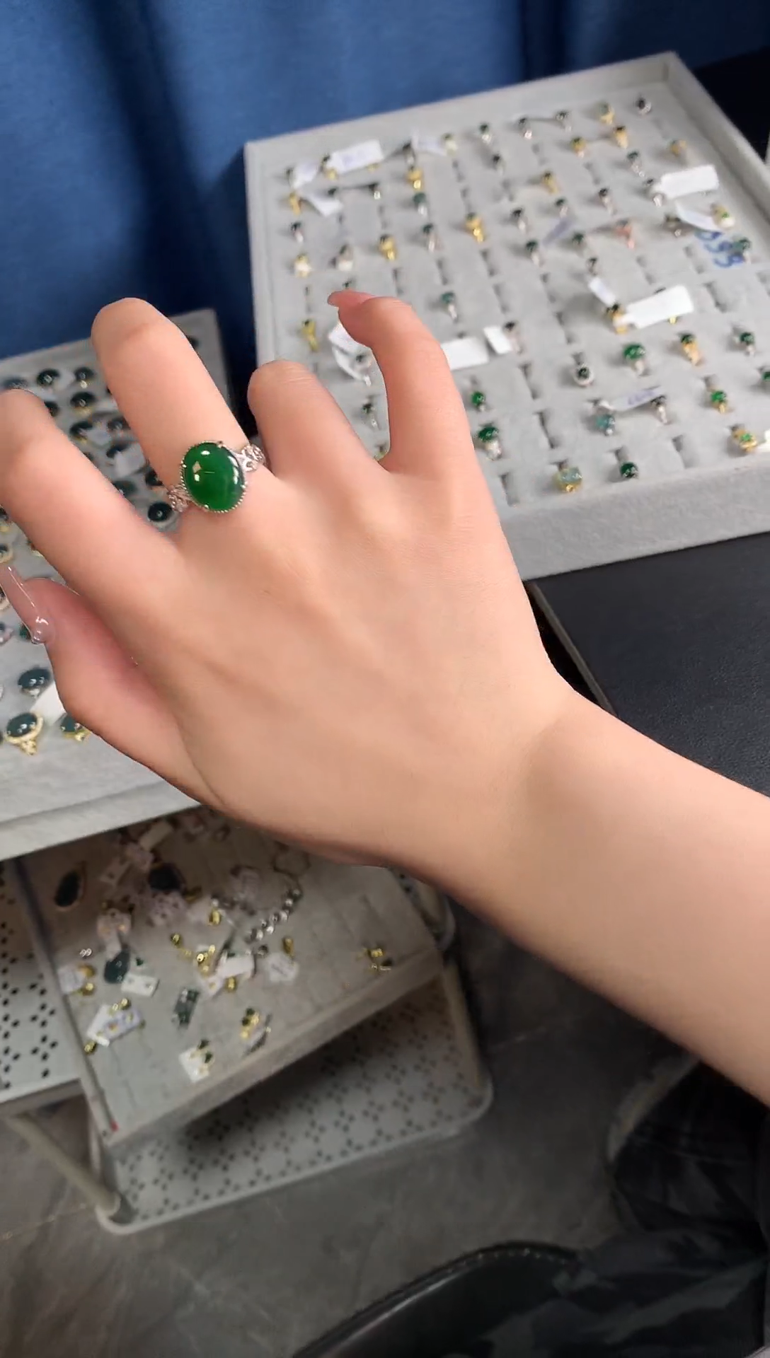 【闪购商品】翡翠戒指银S925镶嵌452141