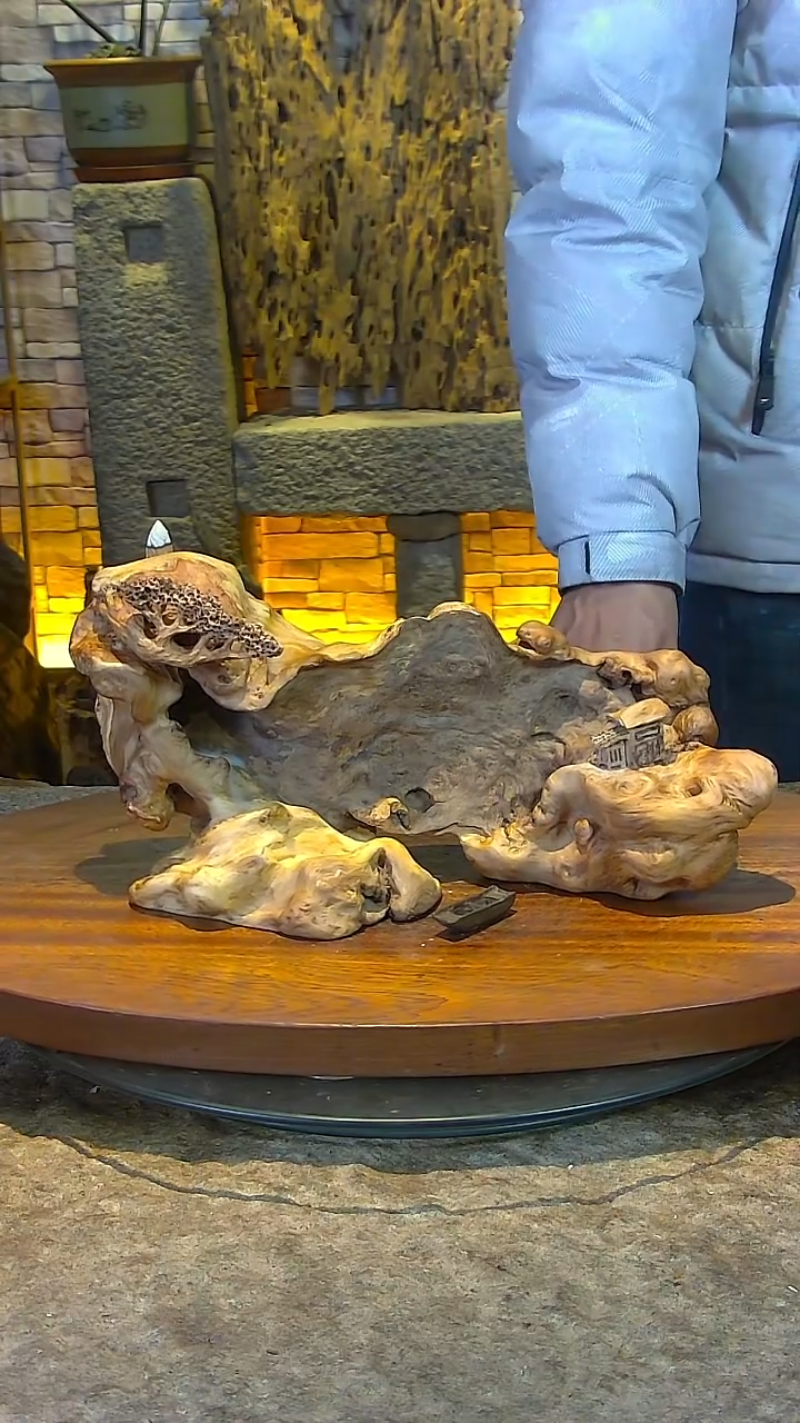 木乌珠木山水摆件