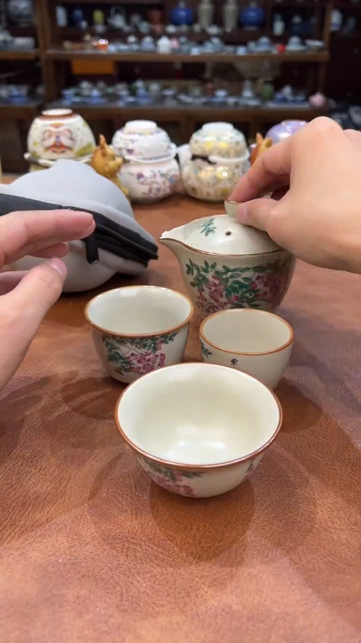 真的很便宜会开片的旅行茶具