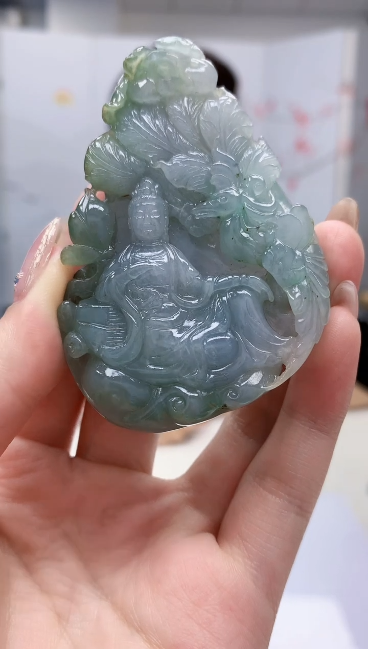 【闪购商品】定制翡翠未镶嵌4829jw-毛货挂件105
