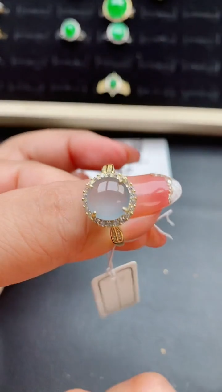 【闪购商品】翡翠戒指银S925镶嵌80500