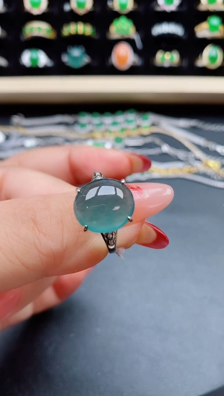 【闪购商品】翡翠戒指银S925镶嵌13112