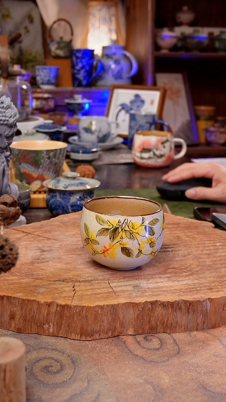 杯子桂花手工手绘手工手绘