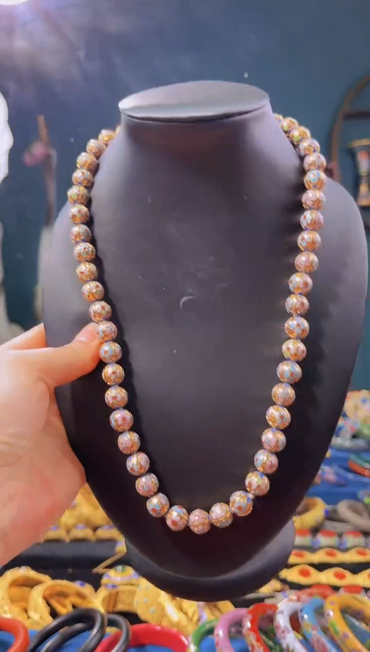 【闪购商品】非遗绝技 景泰蓝金地瓜棱1.0项链