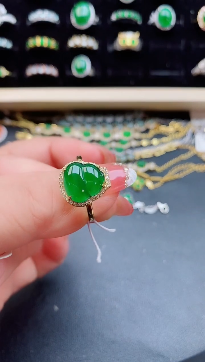 【闪购商品】翡翠戒指银S925镶嵌12121