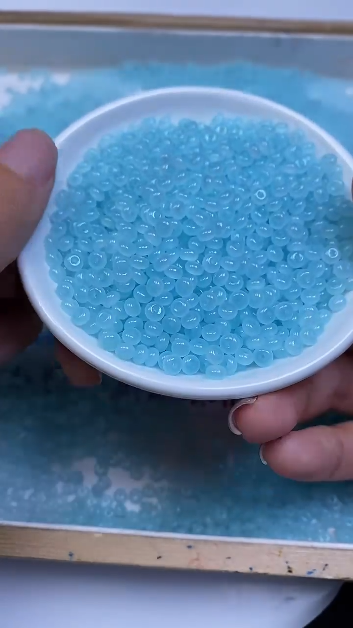 未镶嵌散珠玛瑙/玉髓E759 海蓝宝玛瑙算盘2*4mm100个9.8元