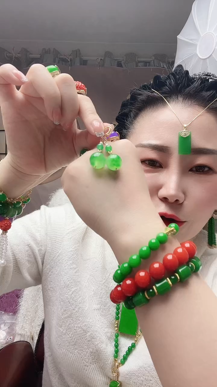 【闪购商品】翡翠耳饰14K金镶嵌X38号