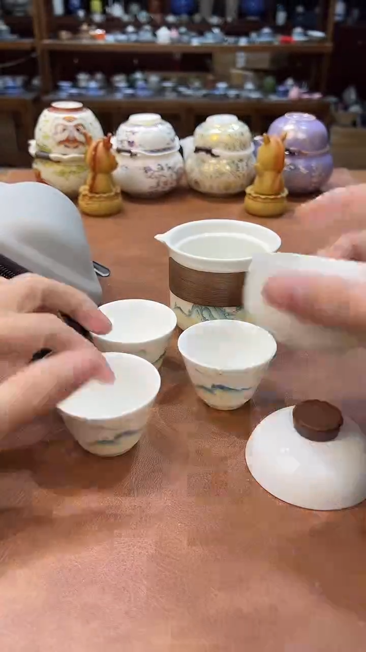 真的很便宜会开片的旅行茶具