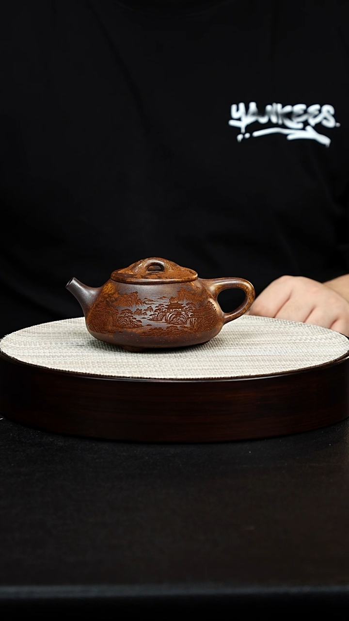 茶壶紫砂宜兴手工原矿紫砂 景州石瓢 龙骨金砂