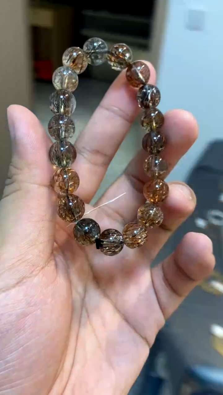 【闪购商品】水晶525-未镶嵌黑金超七10mm