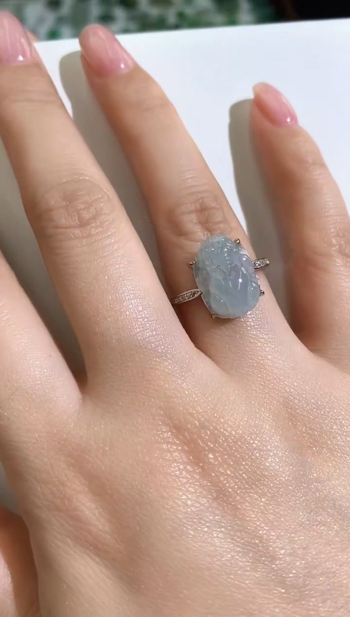 【闪购商品】翡翠戒指银S925镶嵌02502235