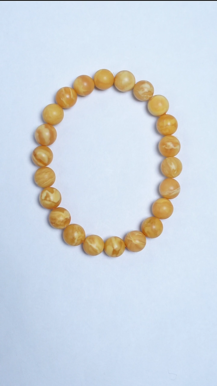 手链蜜蜡未镶嵌石膏花蜡圆珠手串8mm
