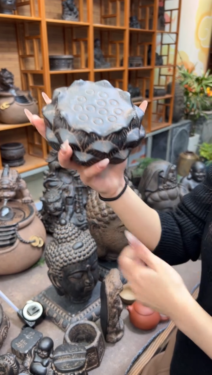 陶土【火山泥】莲蓬实心底座