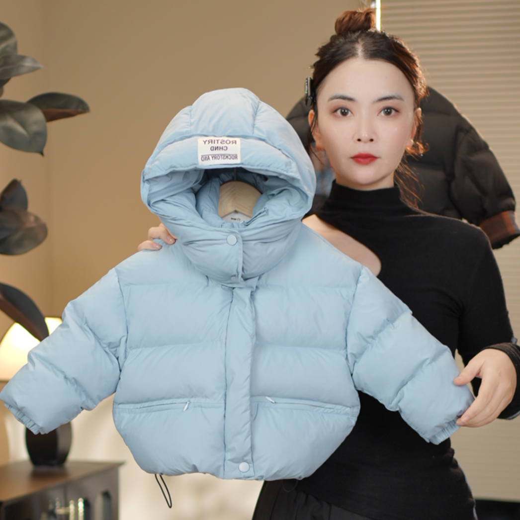 现货【天空蓝】2025新款儿童加厚冬季百搭潮酷保暖羽绒服外套25722
