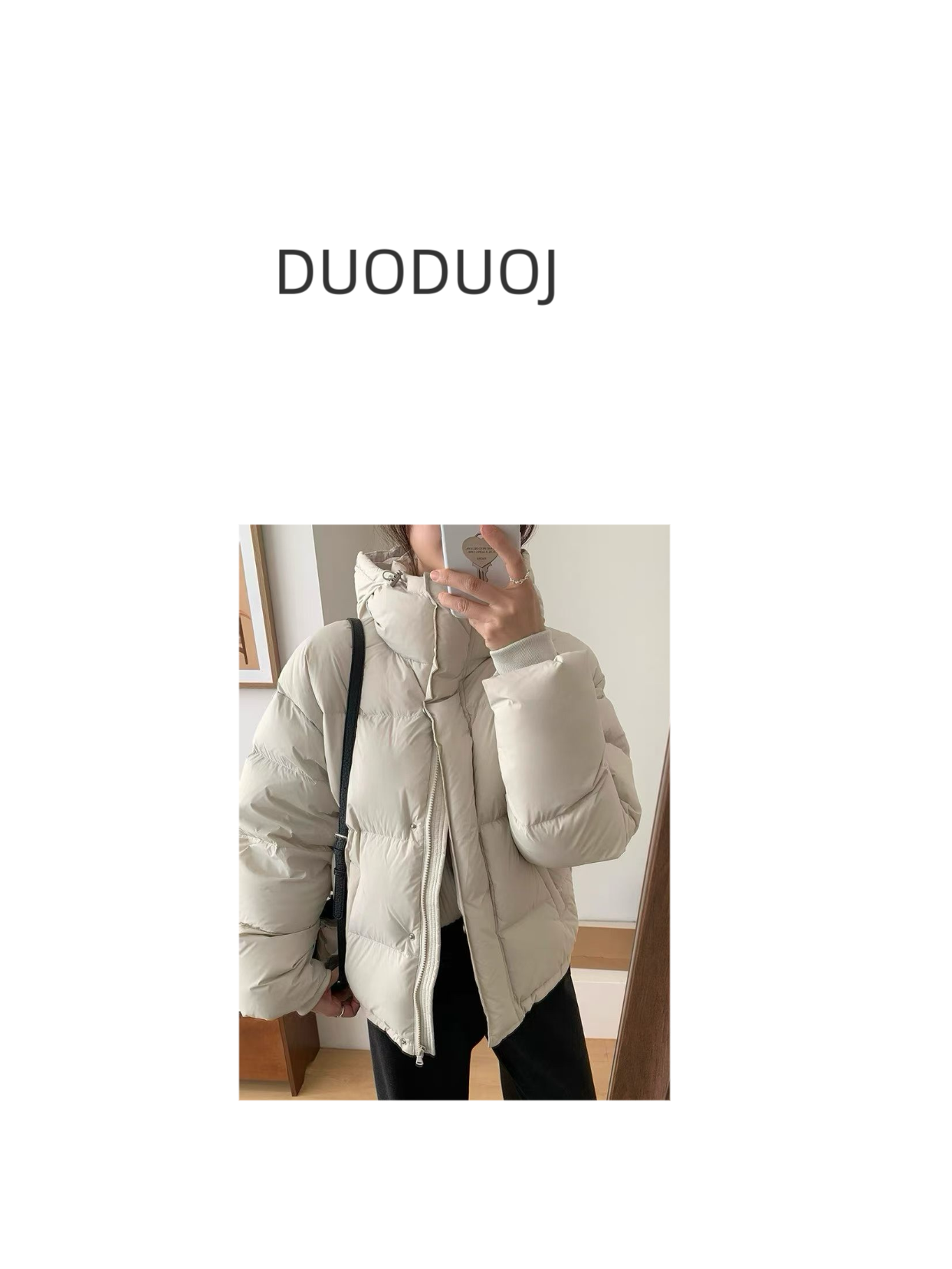 【DuoDuoJ】【连帽经典羽绒服Q2078】韩系休闲百搭简约轻薄纯色保暖