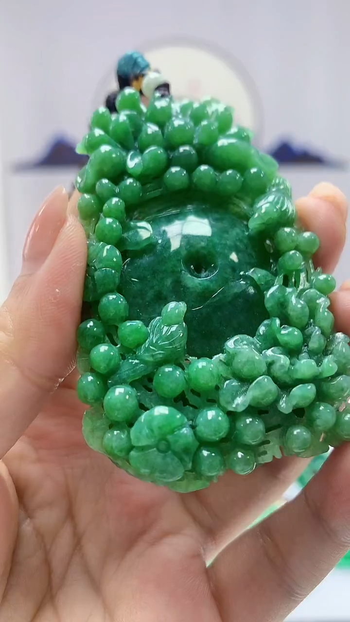 【闪购商品】定制翡翠未镶嵌4852ms-毛货挂件赠珠链264