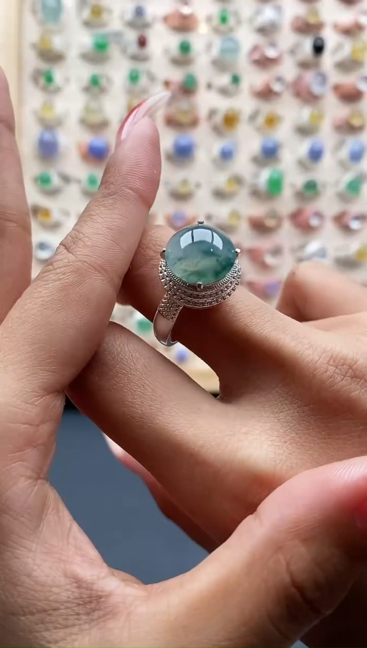 【闪购商品】翡翠戒指未镶嵌缅甸天然A货翡翠555 6+2