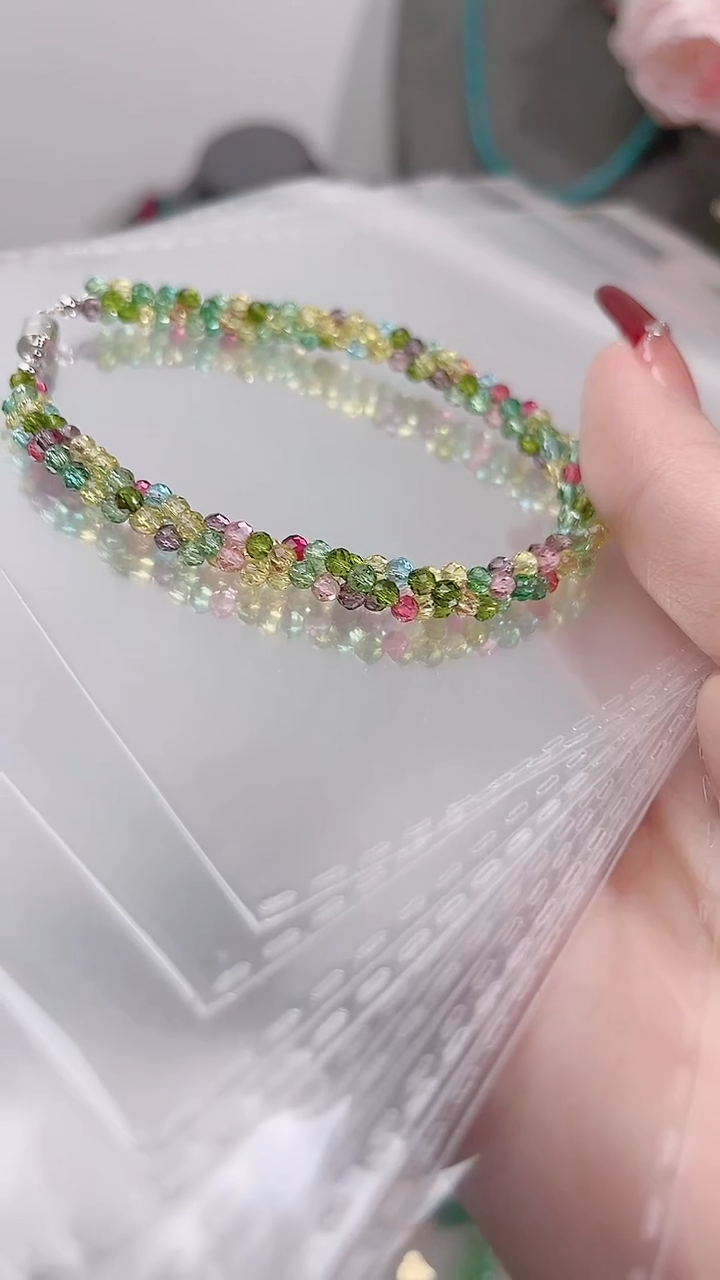 银S925镶嵌手链尖晶石麻19.9