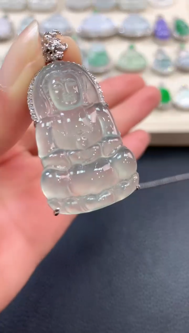 【闪购商品】翡翠吊坠(不含链)18K金镶嵌b166       