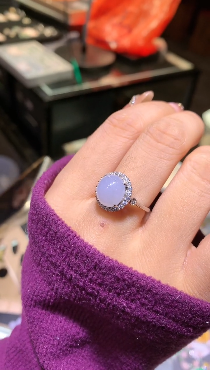 【闪购商品】翡翠吊坠(不含链)银S925镶嵌 戒指