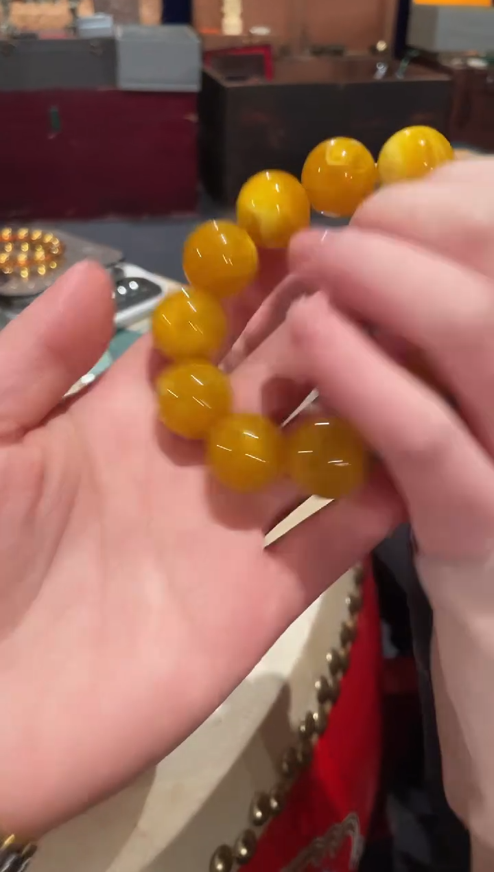 【闪购商品】蜜蜡颈饰未镶嵌黄蜜圆