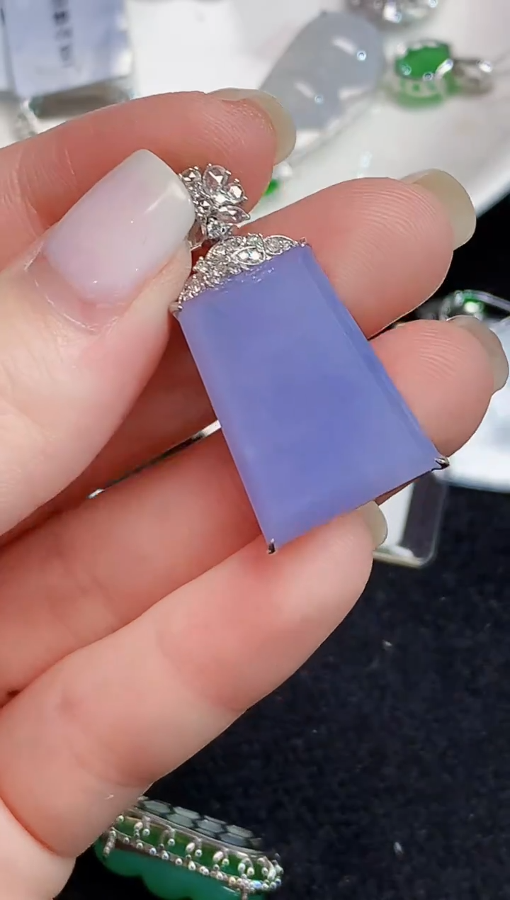 吊坠(不含链)18K金镶嵌翡翠LSR