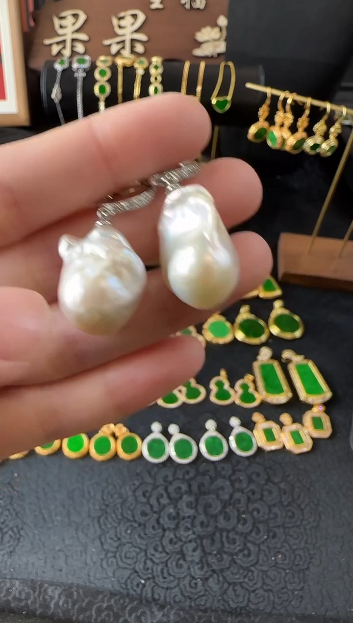 【闪购商品】淡水珍珠耳饰银S925镶嵌耳饰