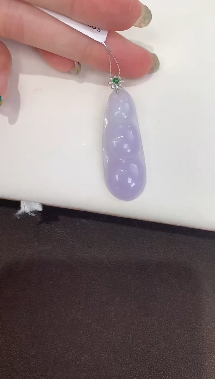 颈饰18K金镶嵌翡翠天然缅甸A货翡翠