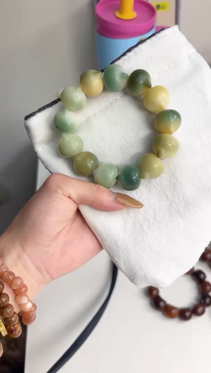 手串菩提根/象牙果小*沐i88干磨猫猫头21mm手串瑕疵不补