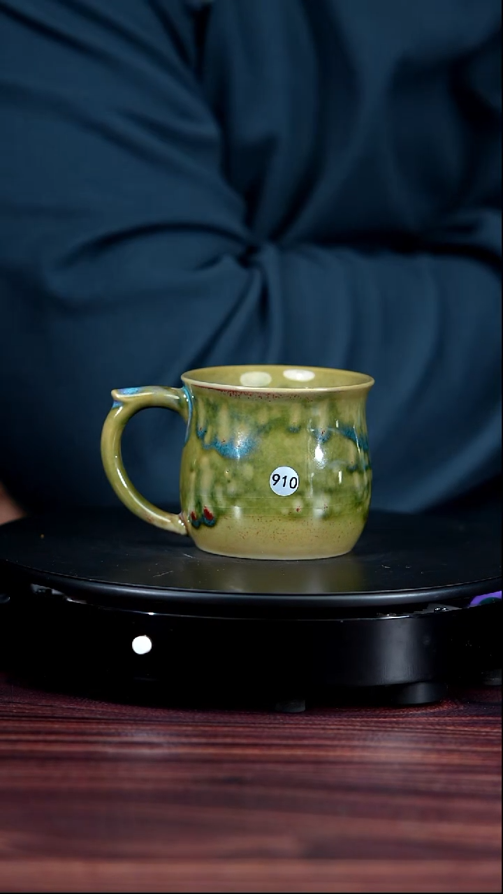 910#李盼龙一级品原矿钧瓷玉兰马克杯