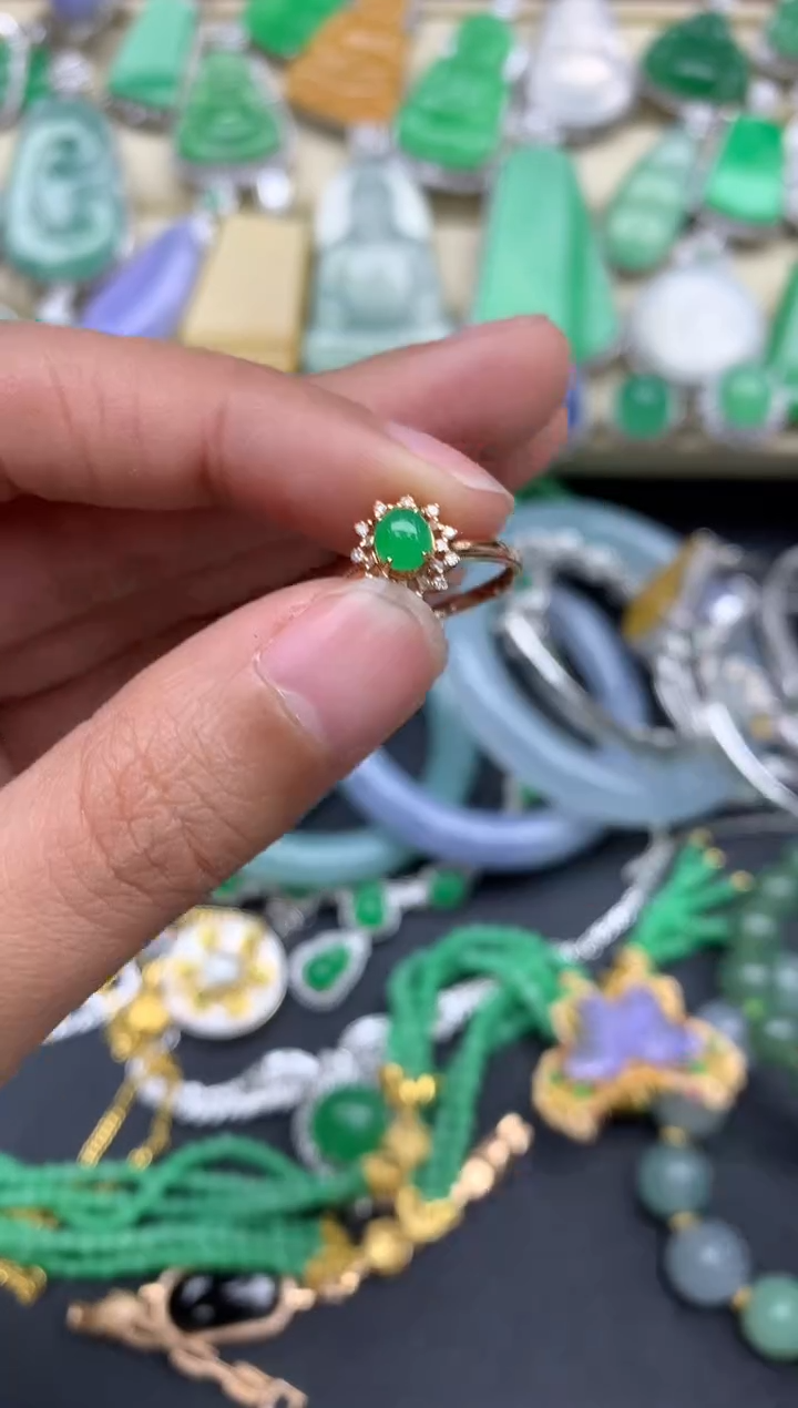 【闪购商品】翡翠戒指18K金镶嵌273-中国好珍宝