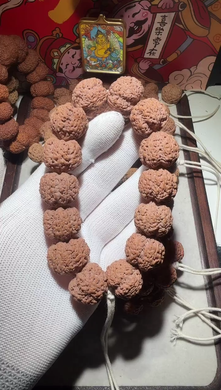 【闪购商品】金刚菩提手串凹底龙牙针孔细纹粗筋梅花双龙22