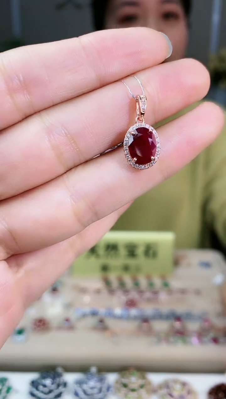【闪购商品】红宝石颈饰银S925镶嵌颈饰