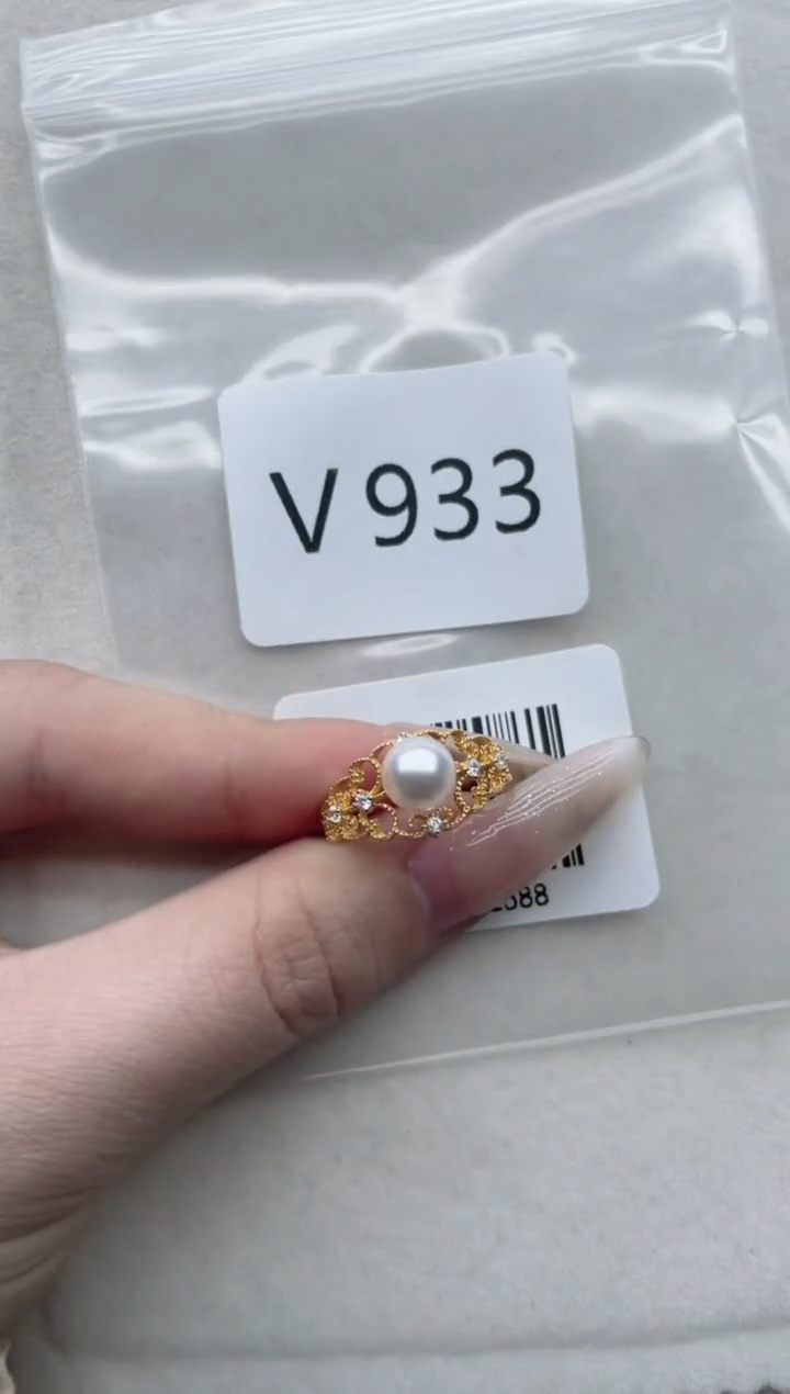 【闪购商品】海水珍珠戒指银S925镶嵌V933