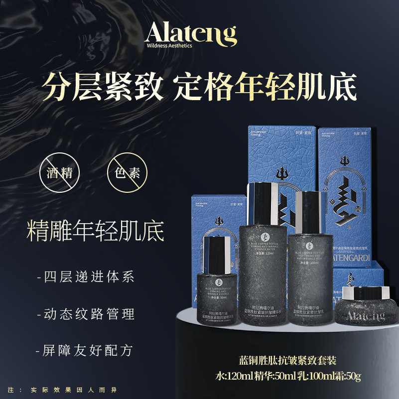 【H-阿拉腾同款】蓝铜胜肽紧致抗皱四件套  补水滋润 保湿套装贵妇