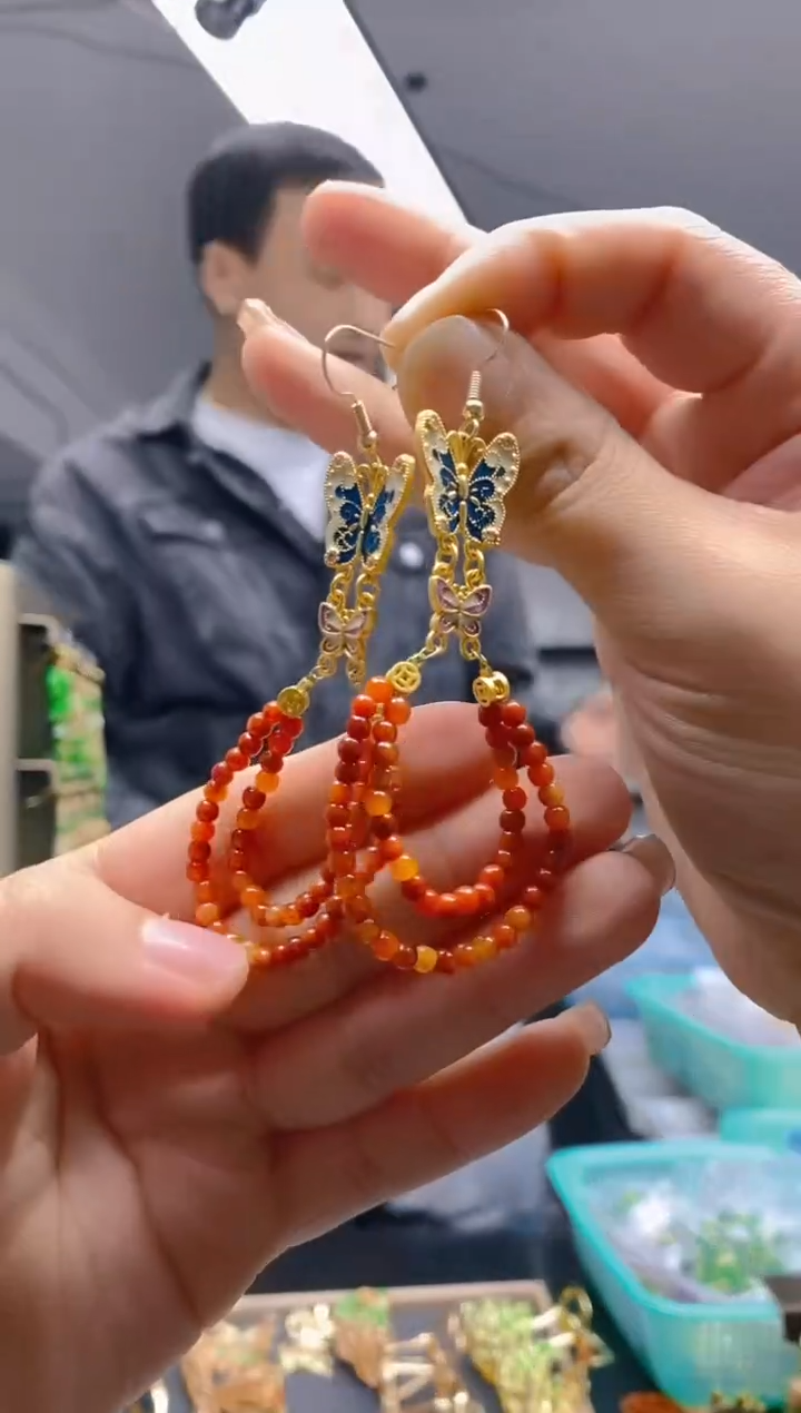 【闪购商品】翡翠耳饰合金0390翡翠耳钩