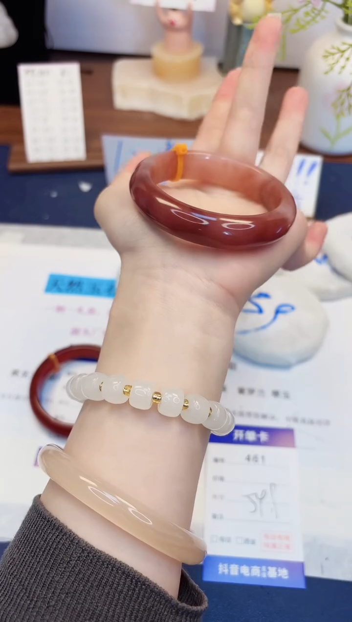 【闪购商品】石英质玉手镯未镶嵌461-财气镯-圈口54