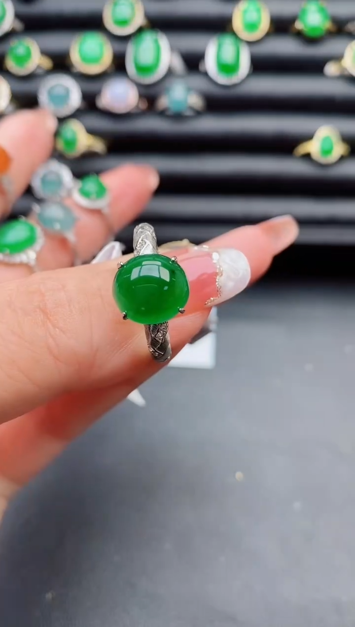【闪购商品】翡翠戒指银S925镶嵌05800