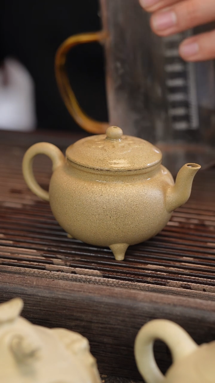 茶壶紫砂大彬如意 本绿 半手工 180cc