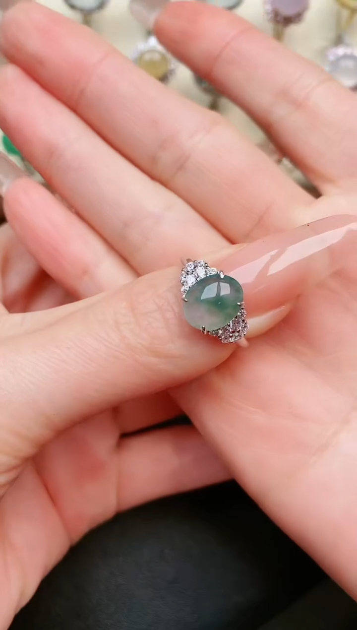 【闪购商品】翡翠戒指银S925镶嵌....