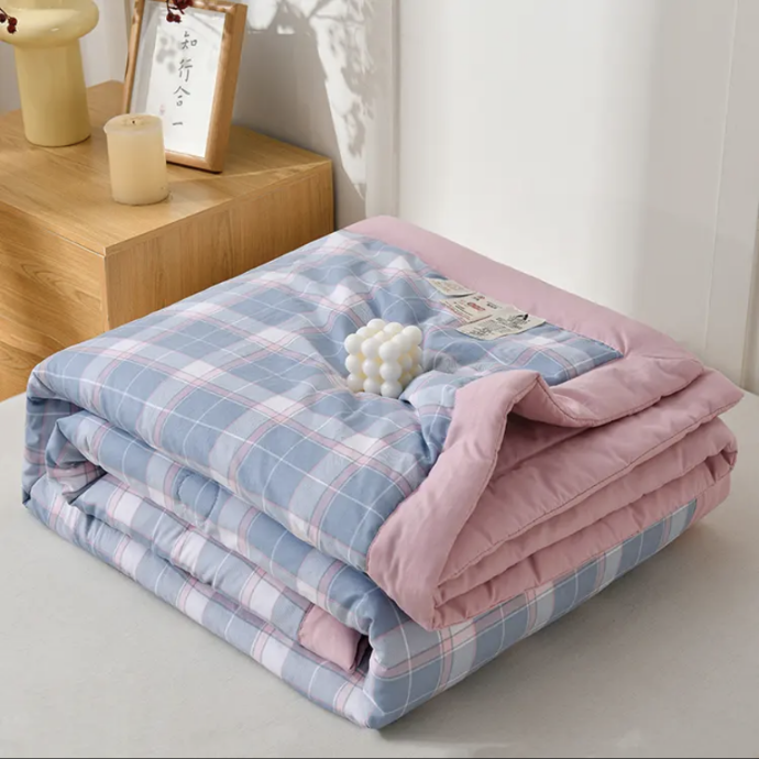 无印风夏被单双人——云夕蓝柔软舒适透气凉感夏被