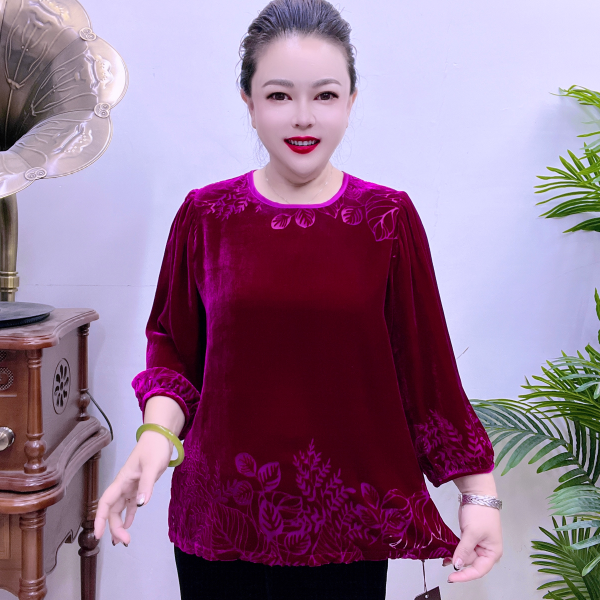 桑蚕丝小衫中老年时尚高档气质43A2070